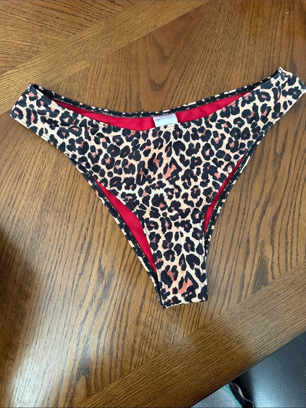 Leopard Print Bikini Bottoms - Red Lining